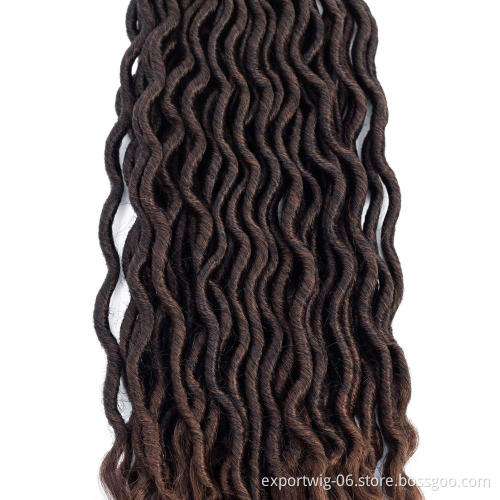 Wholesale jumbo braid wavy synthetic curly crochet braid hair dreadlocks goddess faux locs